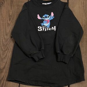 Zara Black Sweatdress with Stitch Graphic